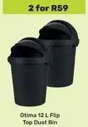 Game Otima 12L Flip Top Dust Bin-For 2 offer