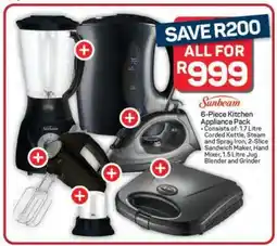 Pick n Pay Hypermarket Sunbeam 6-Piece Kitchen Appliance Pack offer
