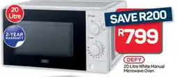 Pick n Pay Hypermarket DEFY 20 Litre White Manual Microwave Oven offer