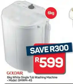 Pick n Pay Hypermarket Goldair 6kg White Single Tub Washing Machine offer