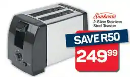 Pick n Pay Hypermarket Sunbeam 2-Slice Stainless Steel Toaster offer
