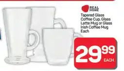 Pick n Pay Hypermarket Tapered Glass Coffee Cup, Glass Latte Mug or Glass Irish Coffee Mug offer