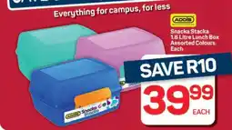Pick n Pay Hypermarket Addis Snacka Stacka 1.8 Litre Lunch Box offer