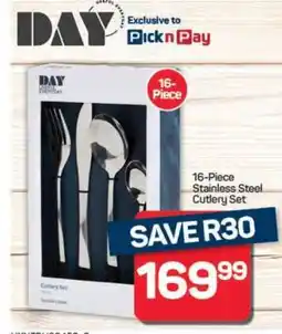 Pick n Pay Hypermarket 16-Piece Stainless Steel Cutlery Set offer