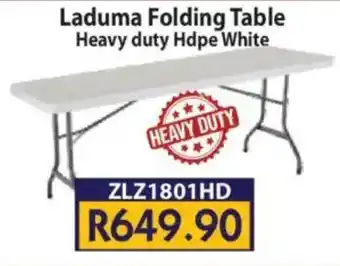 Laduma Hardware catalogue Laduma Folding Table Heavy duty Hdpe White offer