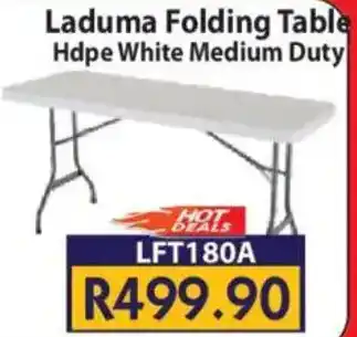 Laduma Hardware catalogue Laduma Folding Table Hdpe White Medium Duty offer