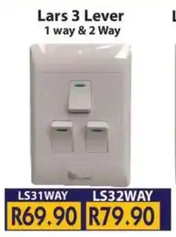 Laduma Hardware catalogue Lars 3 Lever 1 way & 2 Way Switch offer