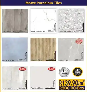 Laduma Hardware catalogue Matte Porcelain Tiles offer