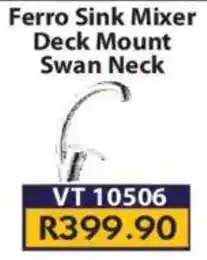 Laduma Hardware catalogue Ferro Sink Mixer Deck Mount Swan Neck offer