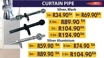 Laduma Hardware catalogue Curtain Pipe Silver, Black offer