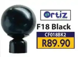 Laduma Hardware catalogue Ortiz Curtain Finial F18 Black offer