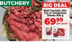 Food Lover's Market Beef Goulash, Stir-Fry or Tenderised Steaks 500 g offer
