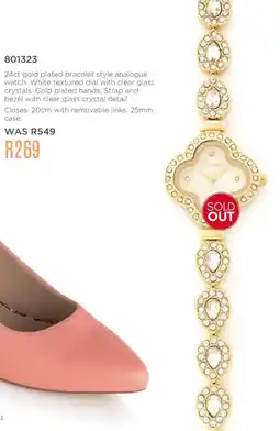 Honey Fashion Accessories Honey 24ct gold plated bracelet style analogue watch offer
