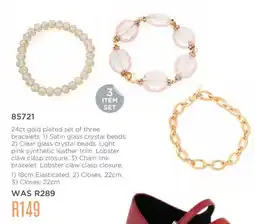 Honey Fashion Accessories Honey 24ct gold plated set of three bracelets offer