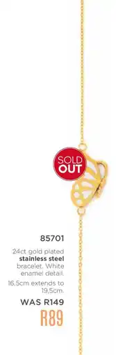 Honey Fashion Accessories Honey 24ct gold plated stainless steel bracelet offer
