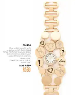 Honey Fashion Accessories Honey gold plated bracelet style analogue watch offer