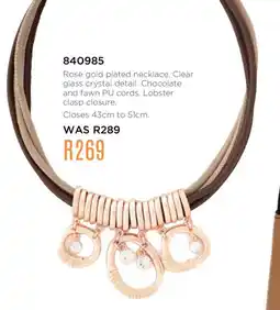 Honey Fashion Accessories Honey rose gold plated necklace offer