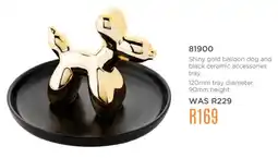 Honey Fashion Accessories Honey shiny gold balloon dog and black ceramic accessories tray offer