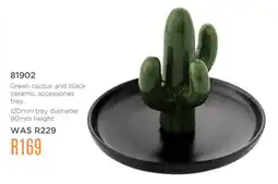 Honey Fashion Accessories Honey green cactus and black ceramic accessories tray offer