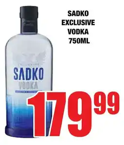 Boxer Superstores Sadko exclusive vodka offer