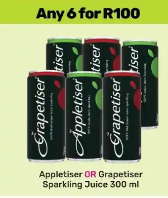 Game Appletiser OR Grapetiser Sparkling Juice 300 ml offer