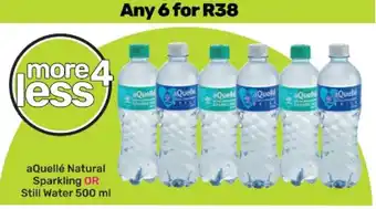 Game aQuellé Natural Sparkling OR Still Water 500 ml offer