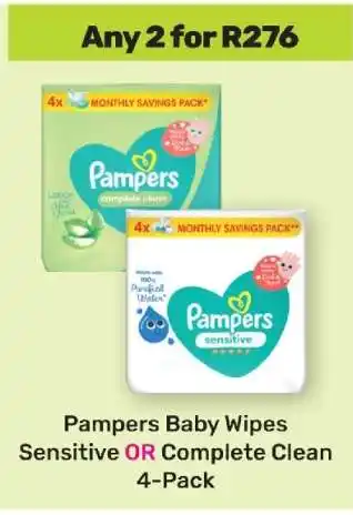 Game Pampers Baby Wipes Sensitive OR Complete Clean 4-Pack offer