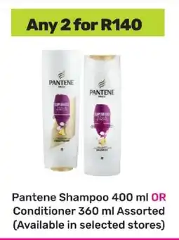 Game Pantene Shampoo 400 ml OR Conditioner 360 ml Assorted offer