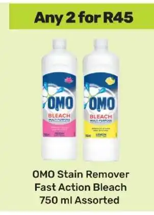 Game OMO Stain Remover Fast Action Bleach 750 ml Assorted offer