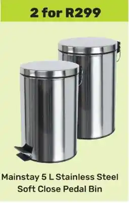 Game Mainstay 5 L Stainless Steel Soft Close Pedal Bin offer
