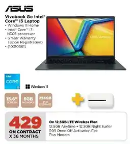 HiFi Corp ASUS Vivobook Go Intel Core i3 Laptop offer