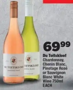 OK Foods Du Toitskloof Chardonnay, Chenin Blanc, Pinotage Rosé or Sauvignon Blanc White Wine offer