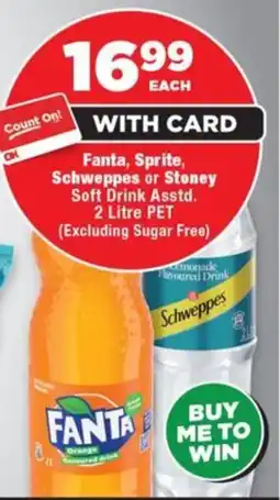 OK Foods Fanta, Sprite, Schweppes or Stoney Soft Drink offer