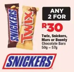 OK Foods Twix, Snickers, Mars or Bounty Chocolate Bars offer