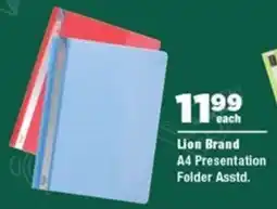 OK Foods Lion Brand A4 Presentation Folder offer