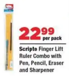 OK Foods Scripto Finger Lift Ruler Combo with Pen, Pencil, Eraser and Sharpener offer