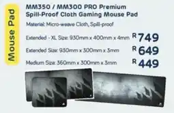 Computer Mania Corsair MM350/MM300 Pro Premium Spill-Proof Cloth Gaming Mouse Pad offer