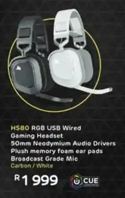 Computer Mania Corsair HS80 RGB USB Wired Gaming Headset offer