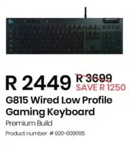 Computer Mania Logitech G815 Wired Low Profile Gaming Keyboard offer