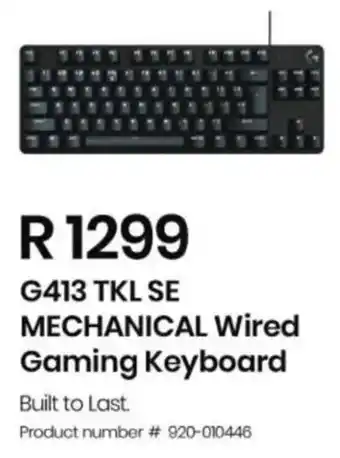 Computer Mania Logitech G413 TKL SE Mechanical Wired Gaming Keyboard offer