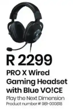 Computer Mania Logitech Pro X Wired Gaming Headset with Blue Voice offer