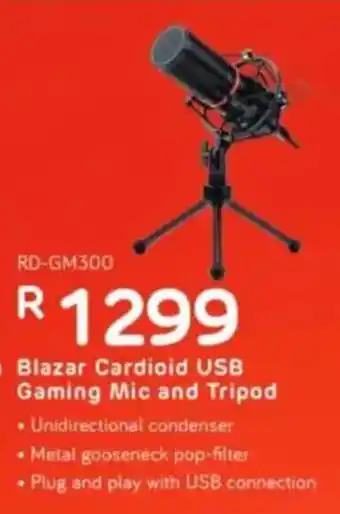 Computer Mania Redragon Blazar Cardioid USB Gaming Mic and Tripod offer