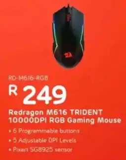 Computer Mania Redragon M616 Trident 10000DPI RGB Gaming Mouse offer