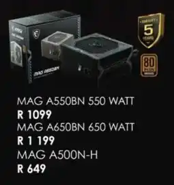 Computer Mania Msi MAG A550BN 550 Watt offer