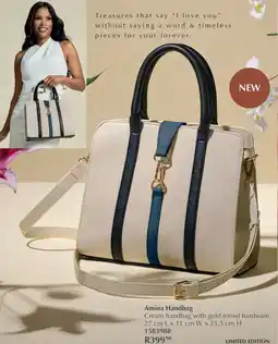 Justine Amina Handbag Cream handbag with gold-toned hardware offer