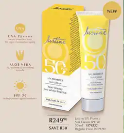 Justine Justine UV Protect Sun Cream SPF 50 offer
