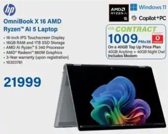 Incredible Connection HP OmniBook X 16 AMD Ryzen AI 5 Laptop offer