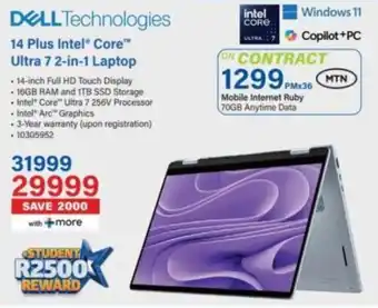 Incredible Connection Dell 14 Plus Intel Core Ultra 7 2-in-1 Laptop offer