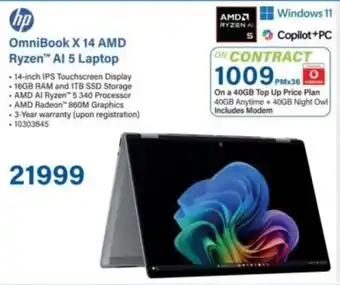 Incredible Connection HP OmniBook X 14 AMD Ryzen AI 5 Laptop offer