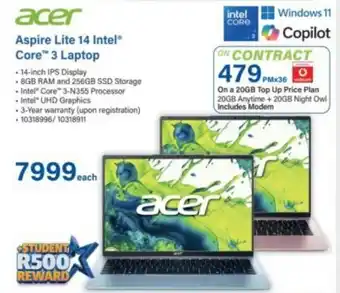 Incredible Connection Acer Aspire Lite 14 Intel Core 3 Laptop offer